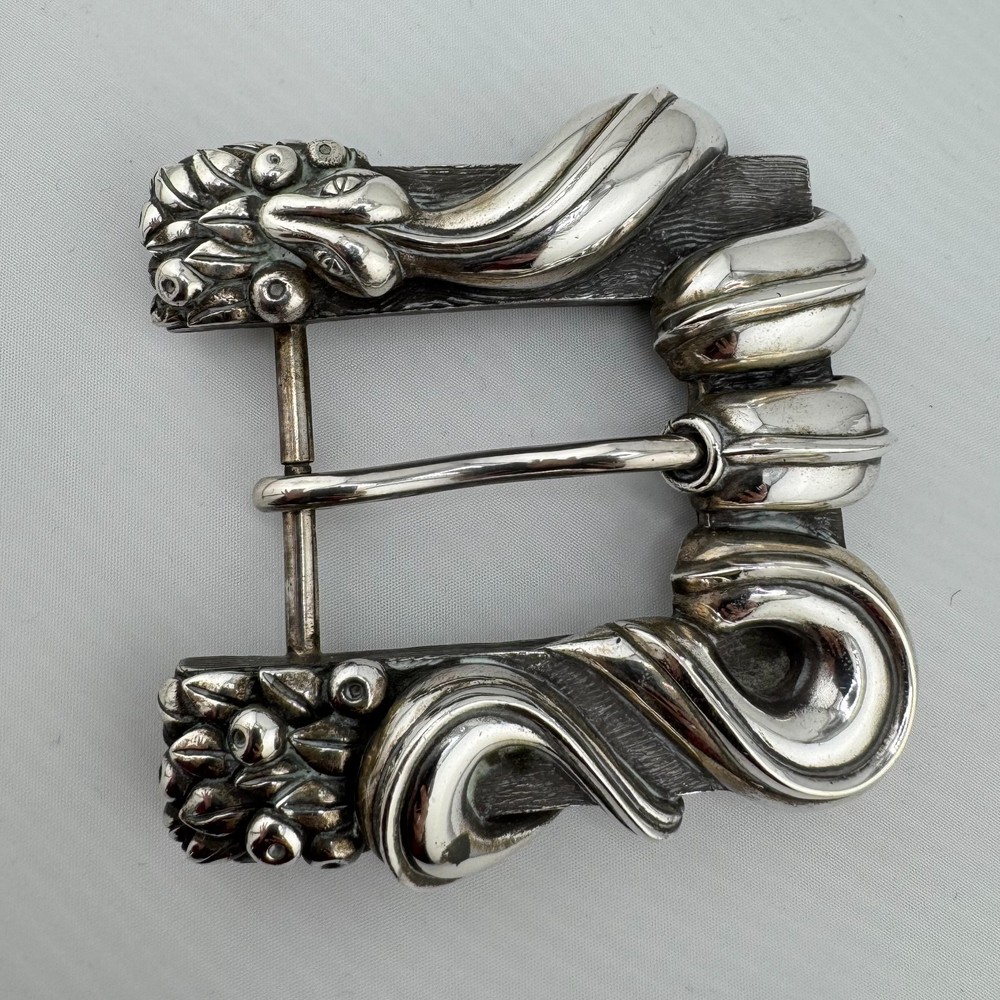Vintage Barry Kieselstein Cord sterling silver snake apple Eden belt buckle