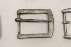 Lot of 9 Assorted Belt Buckles 1.5” Silvertone Studs Chrome Brass Leather Craft