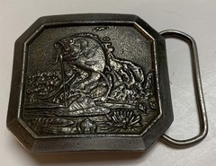 Chicago IL USA 1977 Brass Belt Buckle Fishing Bass