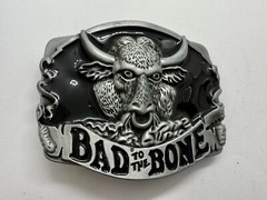 Bad to the Bone Longhorn Cow Bull Head Steer Western Cowboys Devil Belt Buckle