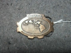 HAWAII CROSSROADS OF THE PACIFIC Metal Belt Buckle In Good Condition
