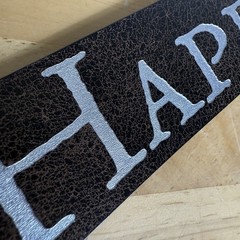 Rare VTG Peace Love Happiness Hippie Belt Boho Leather Unisex Dillon Rogers Read