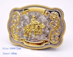 BULL RIDE RODEO LONG HUGE RODEO BIG COWBOY WESTERN GOLD SILVER SHINE BELT BUCKLE