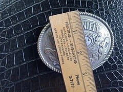 Jack Daniel’s Belt Buckle Old No. 7 Silvertone Oval Chunky 4” X 3” 2005 1.75”