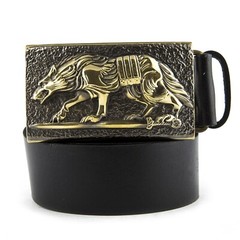 Belt buckle « Werewolf », Military brass belt buckle; Wolf buckle,