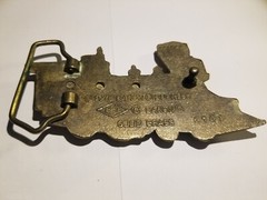 one Locomotive Train Belt Buckles 6101 BBB Baron Brass 1970s Real Road VTG