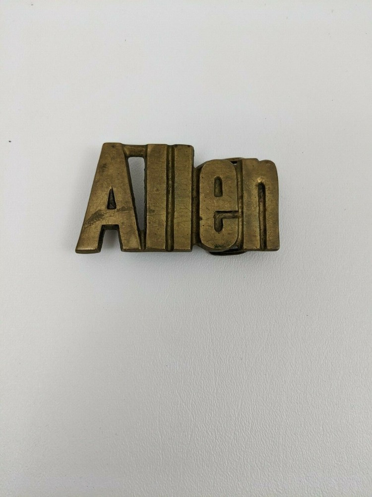 Vtg Allen Name Belt Buckle Mens Brass Western Gift Idea Gold