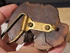Wood Burl Belt Buckle Solid Brass Hardware Frame Style 1.5&Prime; Fit Brown