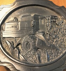 1989 IOWA PREMIUM SPECIALTY CO. Pewter Belt Buckle Corn Head Attachment