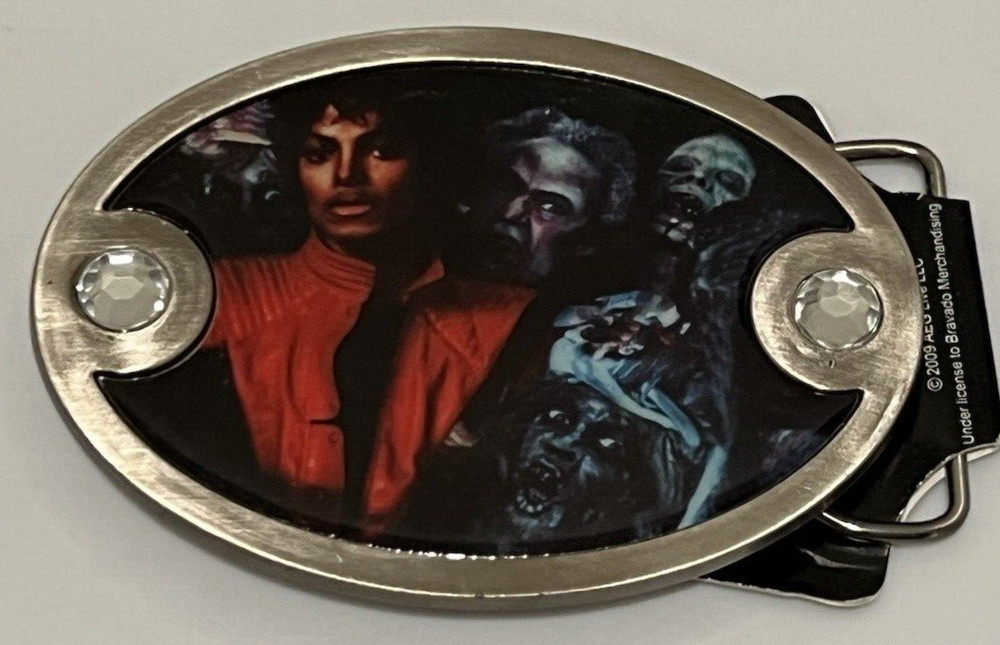 MICHAEL JACKSON MJ King of Pop THRILLER Adult Unisex METAL BELT BUCKLE 4&Prime; New