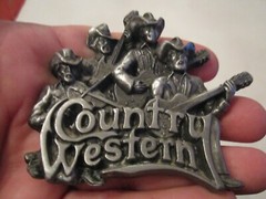 1981 BERGAMOT COUNTRY WESTERN BAND THEME 3D DESIGN BELT BUCKLE – BOX GW 2