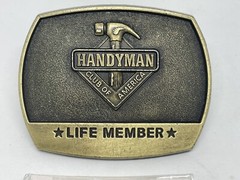 Belt Buckle / Key Chain HANDYMAN CLUB OF AMERICA LIFE MEMBER 1996 Man Cave