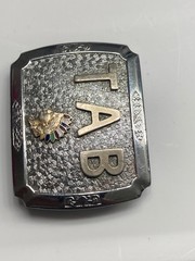 STALDER TAB BELT BUCKLE WUTH INDIAN HEAD ON IT TAB BELT BUCKLE