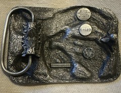 Vintage Country Tennessee Banjo Guitar Fiddle Belt Buckle 1984 Bergamot