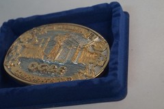 Rare Reddy Kilowatt OG&E New/ Old Stock Brass Belt Buckle 20 years