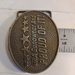 Vintage Norman Foundry NRA Belt Buckle Gunowner And Proud Of It made in USA