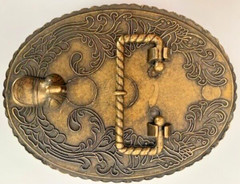 GORGEOUS! Vintage Western Nature-Themed Solid Brass BELT BUCKLE – 3.75&Prime; x 3.0&Prime;