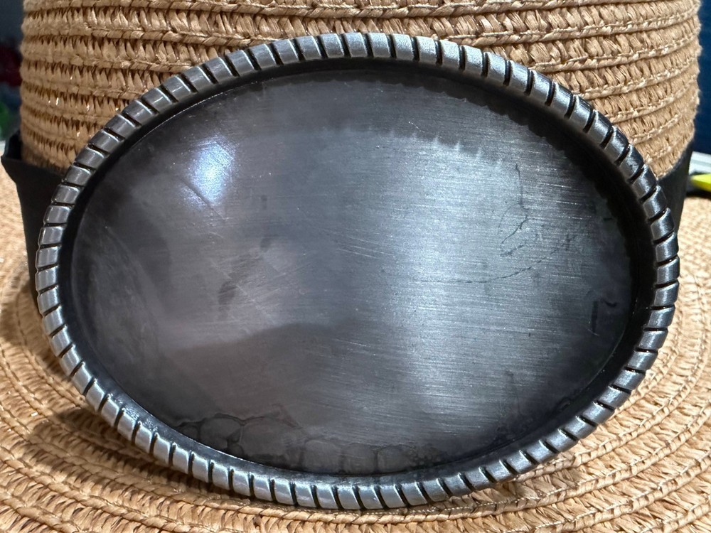 Vintage Antiqued Silver Oval Plain Belt Buckle