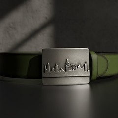 London City Silhouette Belt Buckle Skyline Metal Modern Urban Design