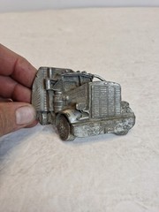 Vintage 1977 Cutout Bergamot Semi Trailer Belt Buckle Truck Driver Rig USA Y-38