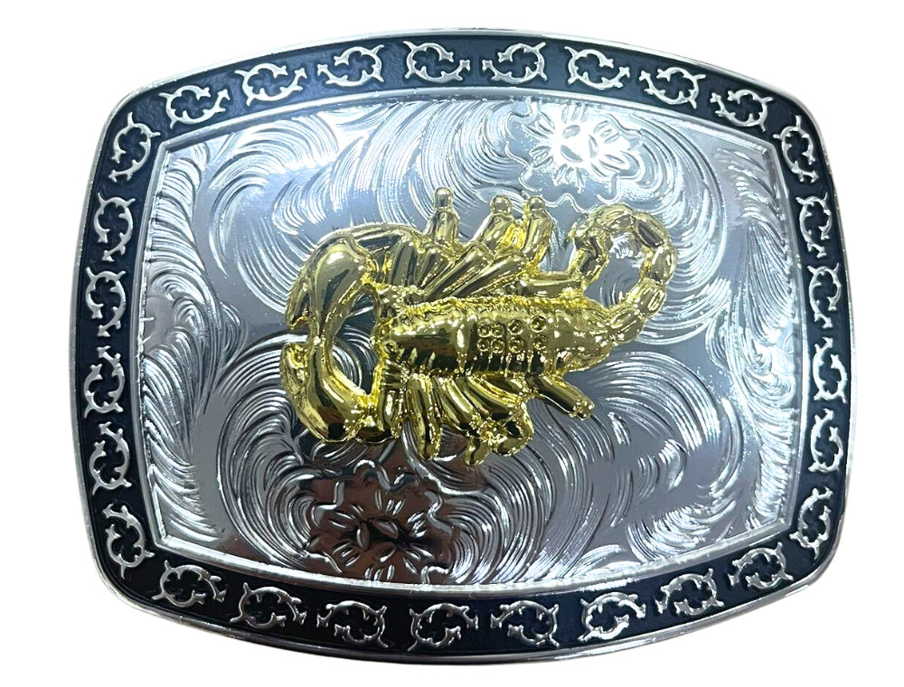 Scorpion Western Rodeo Gold Tone Shine Design Fashion Cowboy Belt Buckle