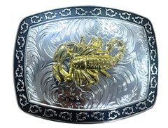 Scorpion Western Rodeo Gold Tone Shine Design Fashion Cowboy Belt Buckle