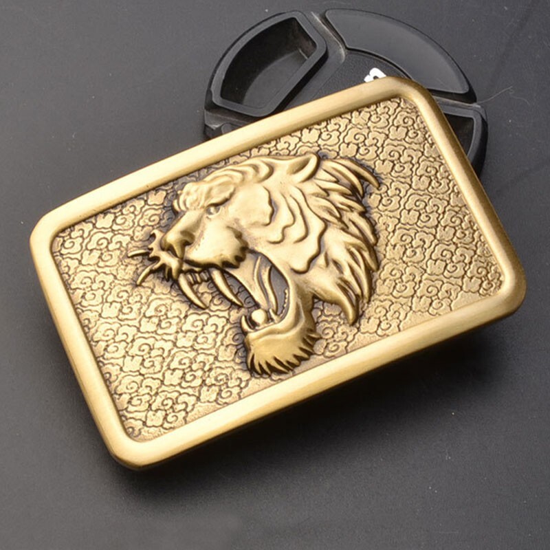 Solid Brass Tiger Belt Buckles Tongue Pin Belt Buckle Fits For 1.5 INCHES Belt