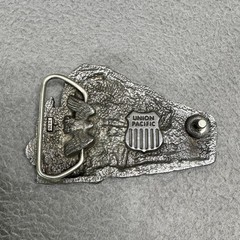 Union Pacific Belt Buckle Pewter Challenger X3985 Steam Train USA