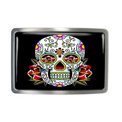 Day of the Dead Belt Buckle – Dia De Los Muertos Sugar Skull Belt Buckle – 55