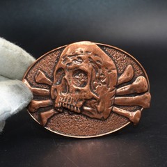 Red Copper Skeleton Skull Design Gothic Men&rsquo;s Belt Buckle (Belt Not Included)