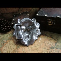Quality Desig Solid Brass 925 Silver/Gold lion head Belt Buckle cowboy 40mm 1.5&Prime;