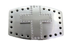 Men Buckle Silver Metal Texas Cross Cowboy Western Bling Fashion Style Bis Size