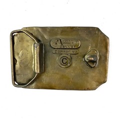 Vintage 1976 Santa Fe Trail Cimarron Kansas Centennial 3D Metal Belt Buckle