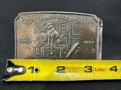 Vintage Brass Alloy Wells Fargo And Company Belt Buckle W. Arkansas Since 1852