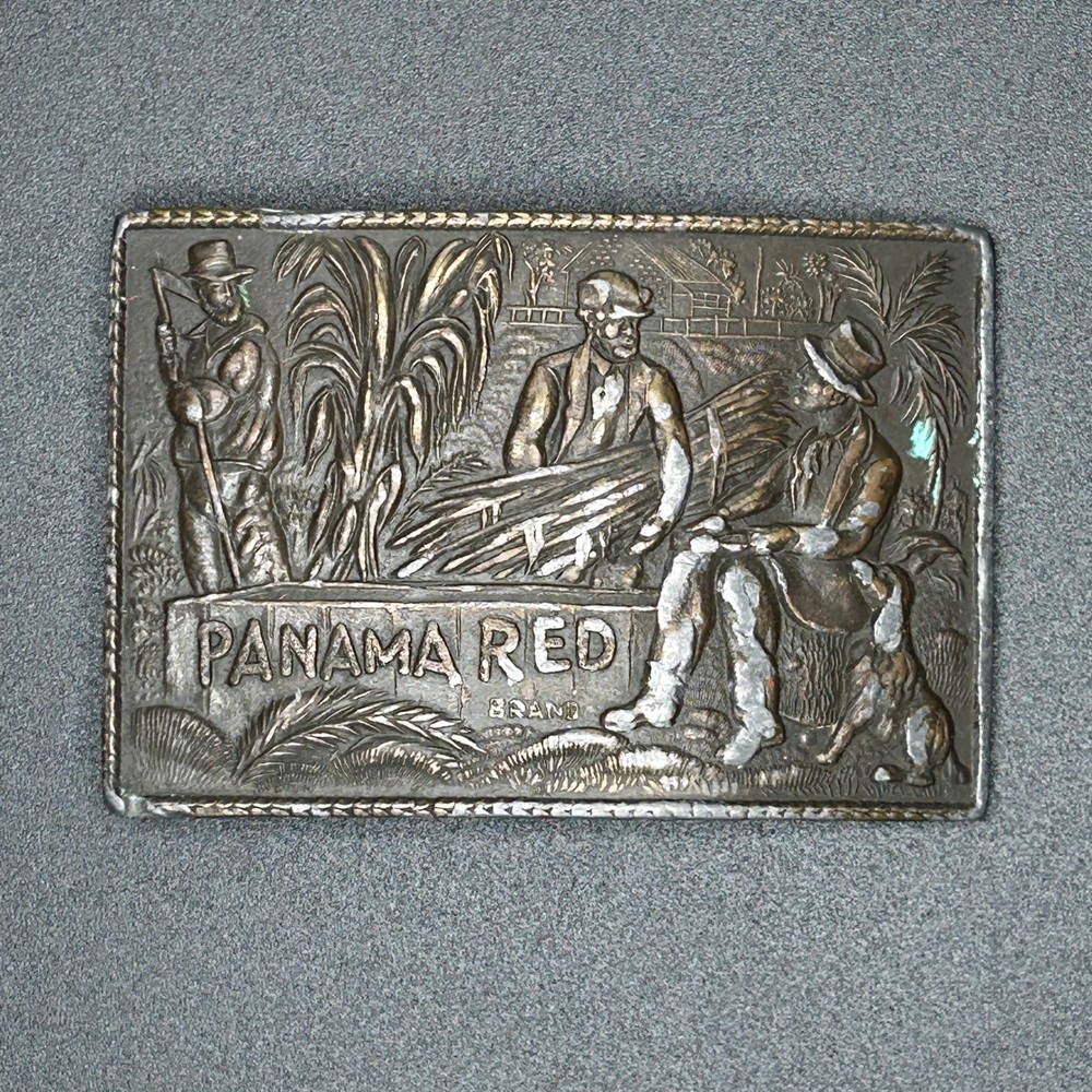 Vintage Panama Red Brand Belt Buckle Capt Hawks Sky Patrol Novelty Co 1970s