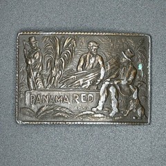 Vintage Panama Red Brand Belt Buckle Capt Hawks Sky Patrol Novelty Co 1970s