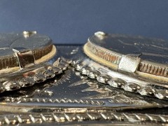 Double Eisenhower SILVER DOLLAR Coins Belt Buckle 1776 – 1976 Centennial 4×2.75”