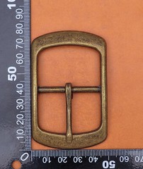 Antique Brass Center Bar Belt Buckle for Leather Belt Replacement Fit 40mm Strap