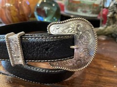 Wage James Reid Dgn Sterling Silver 14k Overlay Belt Buckle Nu 🦬34-36”-1.3/8”✅