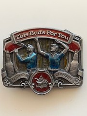 Vtg Anheuser-Busch Budweiser Belt Buckle 1987 American Carpenter Salute C-175