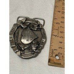 Vintage Siskiyou Belt Buckle Silver Excellent 1984 Valentine NE Centennial Retro
