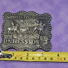 1987 National Finals Rodeo HESSTON Belt Buckle, Design By Fred Fellows, Ltd Ed.
