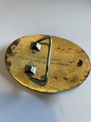 The Broncho Buster Belt Buckle Frederic Remington Art Museum Silver Cowboy