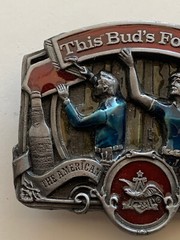 Vtg Anheuser-Busch Budweiser Belt Buckle 1987 American Carpenter Salute C-175