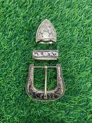 Western 3 piece buckle set cowboy cowgirl buckle for leather belt 1.5&Prime;, 38 mm