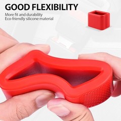 2 PCS Seat Belt Buckle Holder, Durable Silicone Material,Car Accessories, red