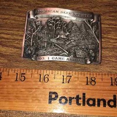 American Deer Hunter No. 1 Game Animal Pewter Tone Hunting Belt Buckle