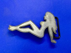Sexy Woman Silhouette Mud Flap Girl Trucker Chick Belt Buckle By Buckle Rage