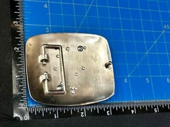 Custom Initial Letter L Silver Tone Outlined Reflective Men Women Belt Buckle