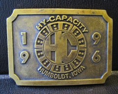 Hy-Capacity HC Humbolt Iowa 1967 Brass Belt Buckle Limited Ed Tractor & Ag Parts